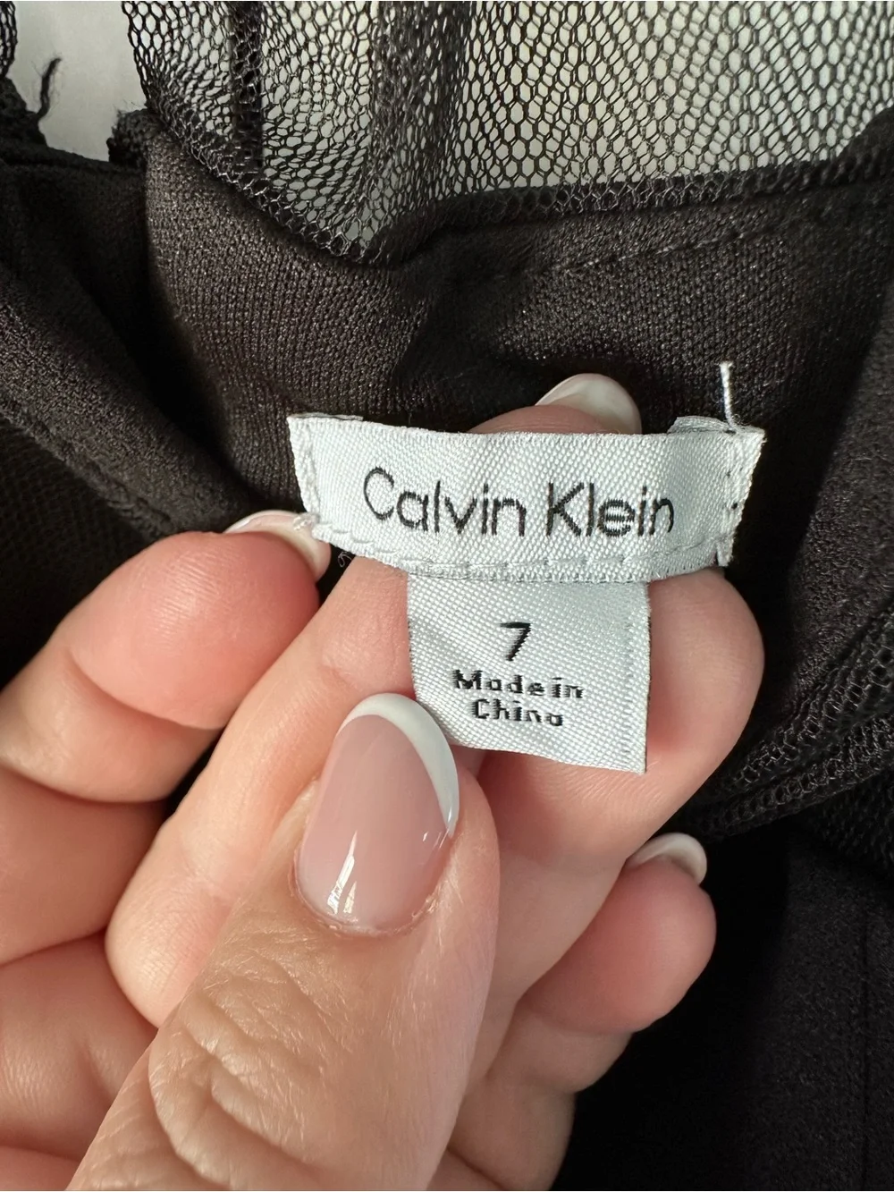 Calvin Klein Black Mesh Yoke Bow-Accent Girls' Party Dress